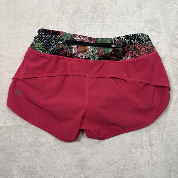 Lululemon Speed Up Short 2.5" Fuchsia Pink / Zen Garden Women’s Size 4 - Picture 3 of 7